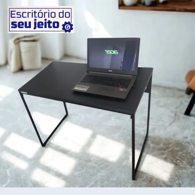 Mesa de Escritório Industrial Reforçada NOVA Multiuso para Computador Notebook Estudo Birô - Foto 5