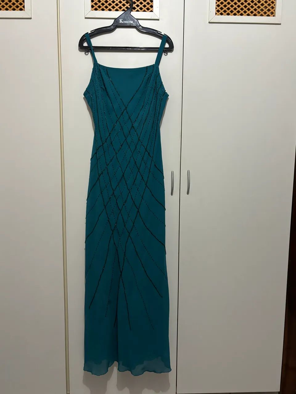 Vestido verde azulado slim