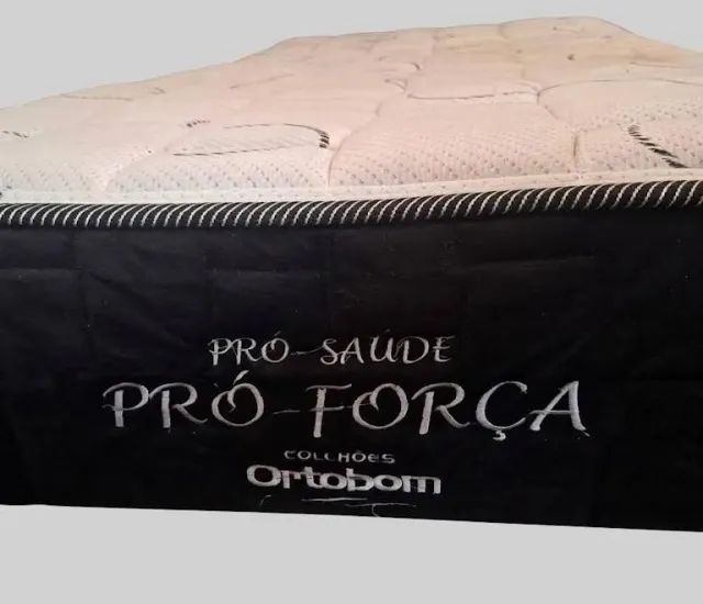 Cama Solteiro base madeira patinada branco Colchão solteiro Ortobom Pró Saúde Pró Força   - Foto 5