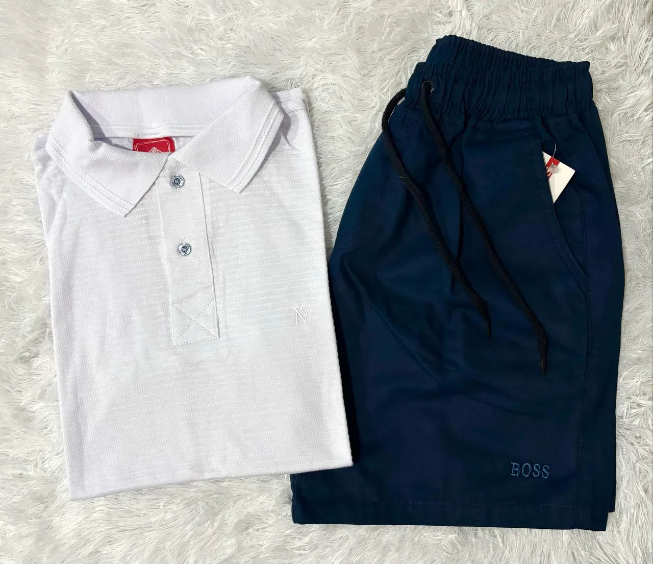 Kit Bermuda Sarja e Camisa Polo 