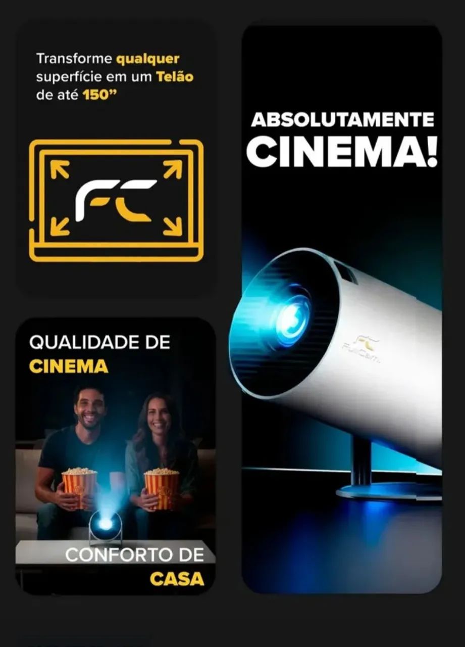 Mini projetor portátil  fullcam 4K , android full HD. - Foto 2