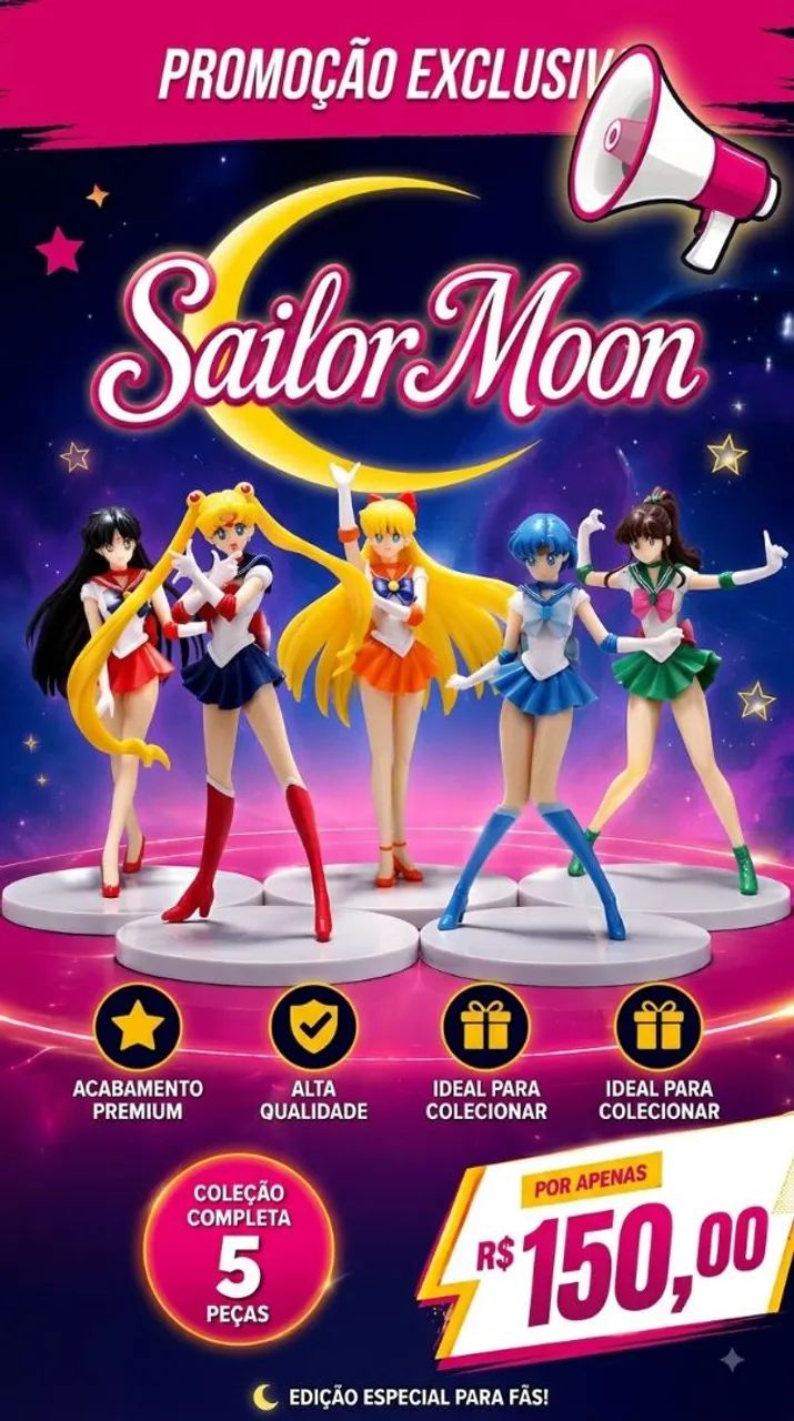 5 Sailor Moon - Coleção Completa - Produto Novo e Lacrado - Foto 3