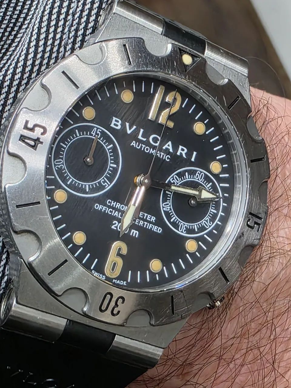 Relógio Bulgari Scuba cronógrafo automático