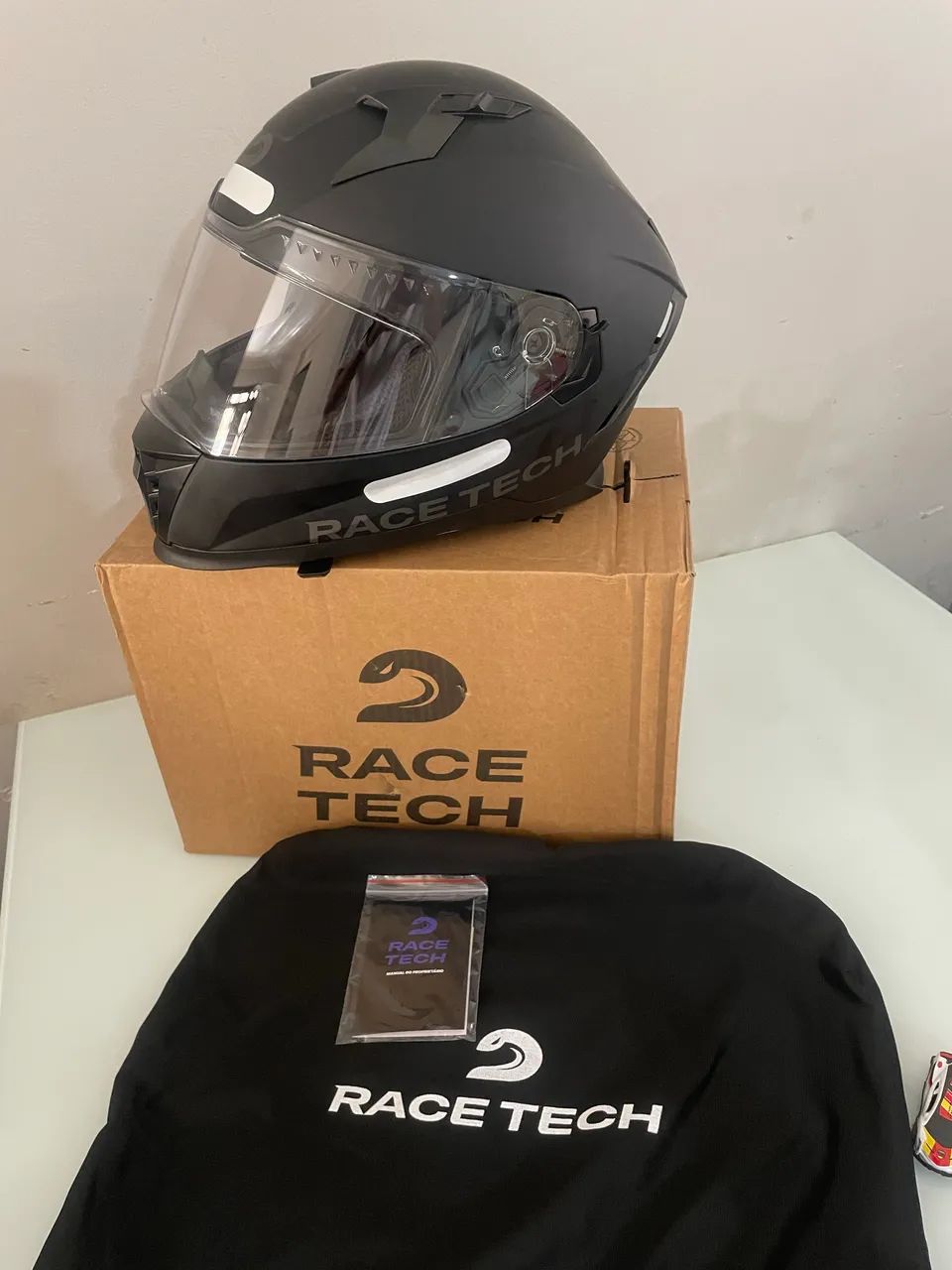 Capacete com Óculos interno race tech - Foto 2
