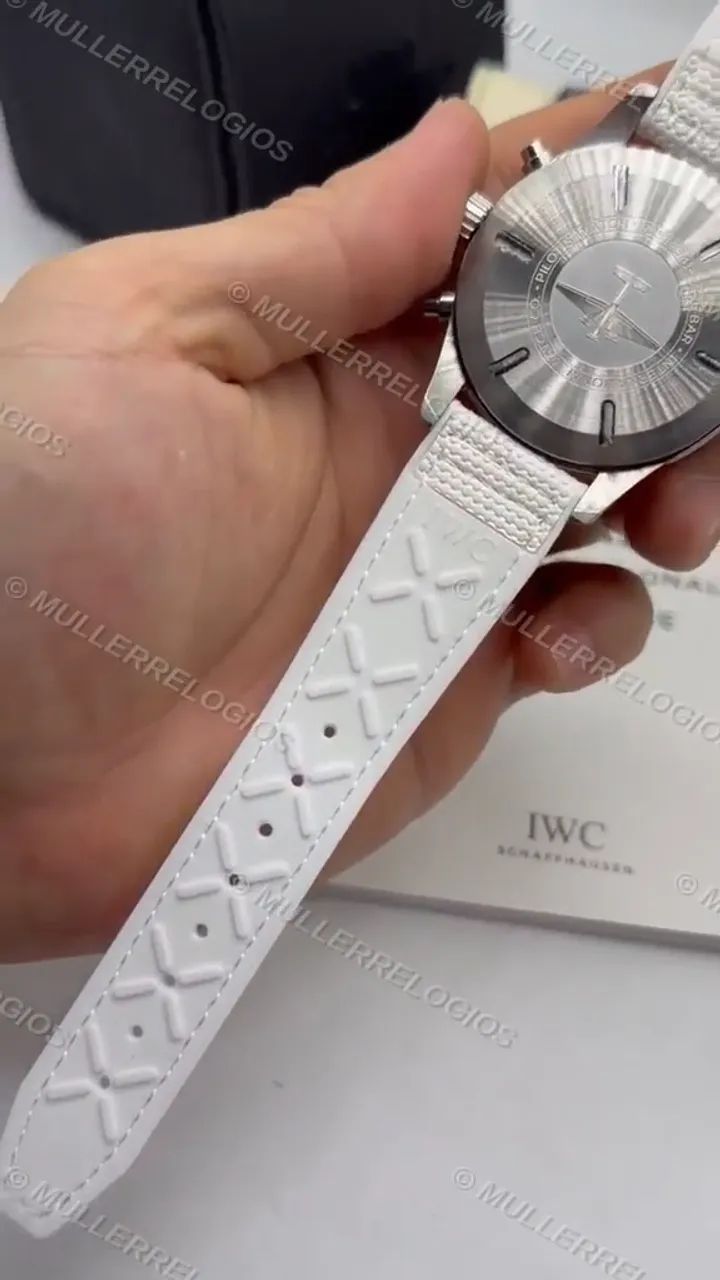 Relógio IWC Pilot 43mm Branco + Caixa Completa - Foto 5