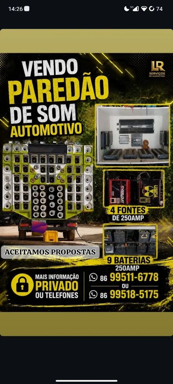 VENDO PAREDÃO DE SOM AUTOMOTIVO!!!!! 1