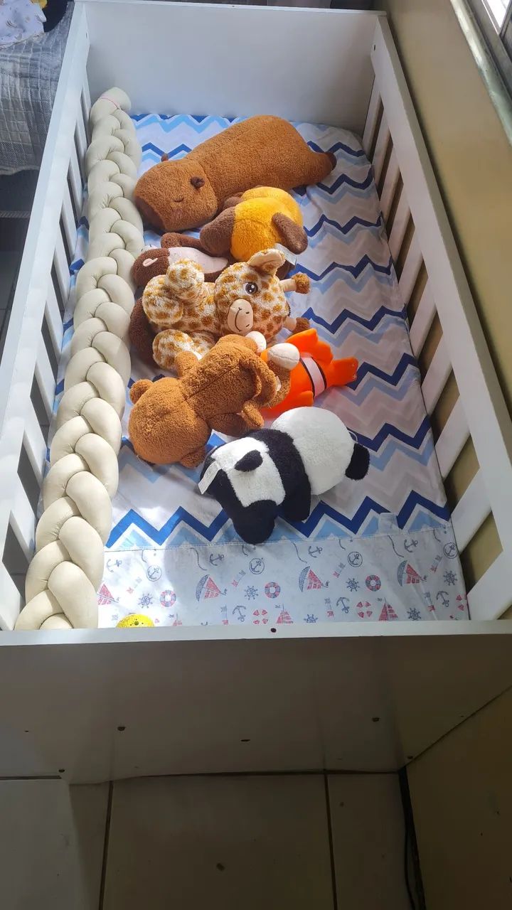 Berço Infantil Branco - Usado, em Bom Estado - Foto 4