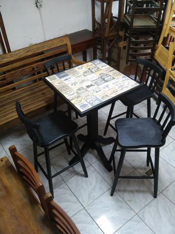 Mesa Bistrô Demolição Cor Preta com Azulejo - Foto 4