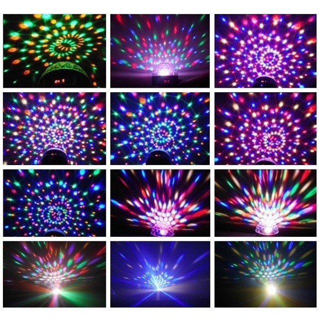 Kit Balada Festa DJ Lâmpada Giratoria + Strobo 12 LEDs RGB+ Projetor Laser Pontinho Bivolt - Foto 3