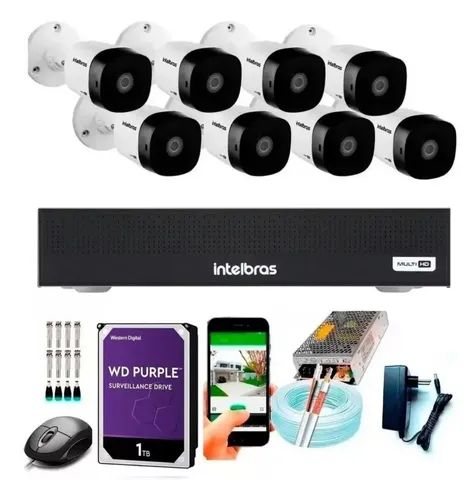 Câmeras de segurança INTELBRAS kit completo.