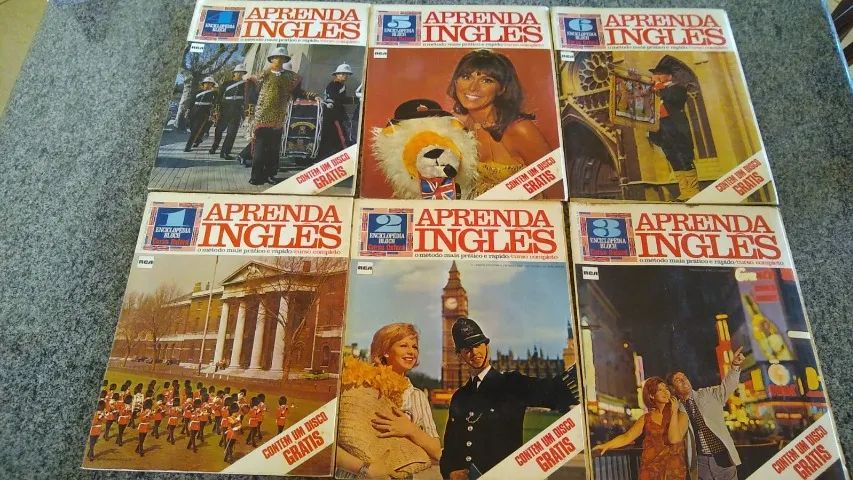 curso inglês enciclopédia bloch com 16 discos de vinil compactos inclusos