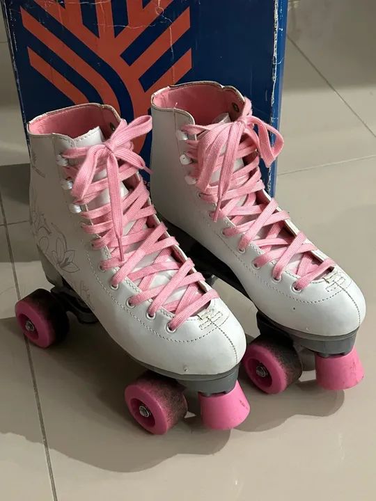 Patins GONEW rosa e branco (36)