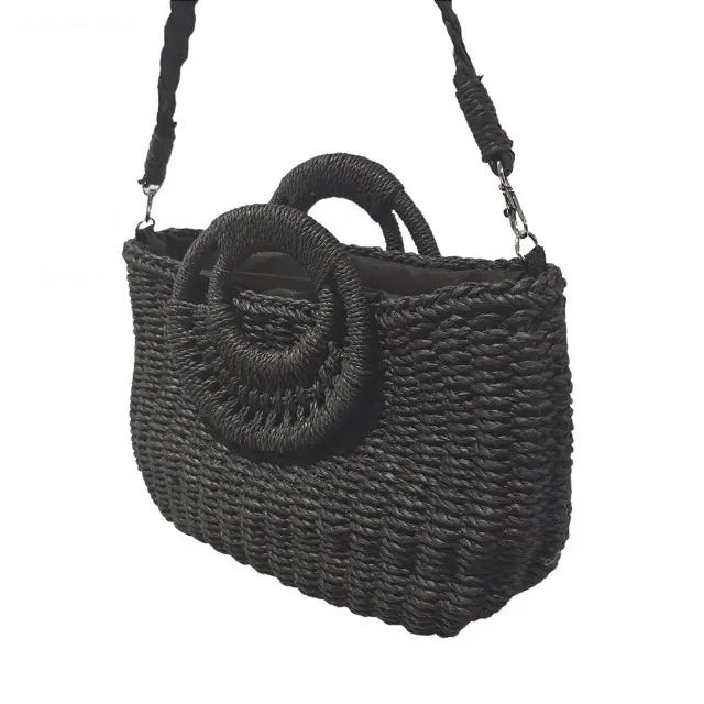 Bolsa Artesanal Verão Luxo Praia Meia Lua Retangular Forrada - Foto 4
