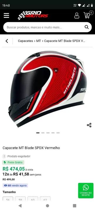 Capacete MT Spok One Vermelho