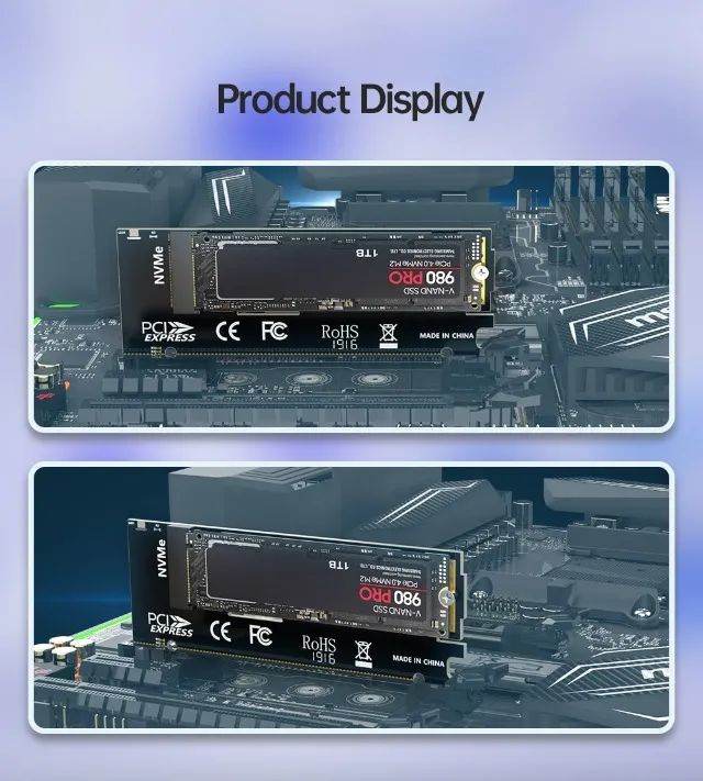 Adaptador Placa Ssd X16 Nvme M.2 Mkey Pci-e 3.0 Express Arduino Automação COD-AM550  - Foto 6