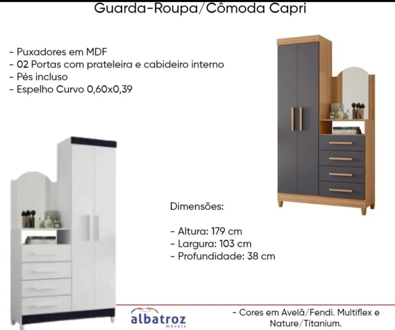 Cômoda- guarda roupa/ cômoda capri  - Foto 2