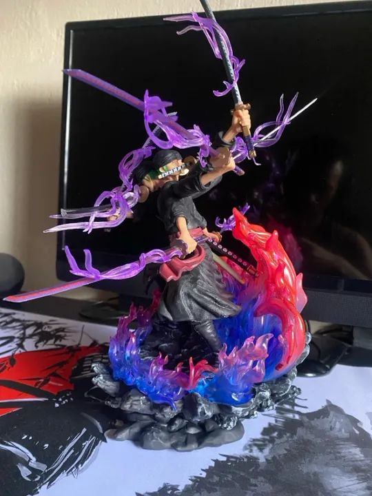 One Piece Zoro Action Figure Estilo 9 Espadas - Foto 5