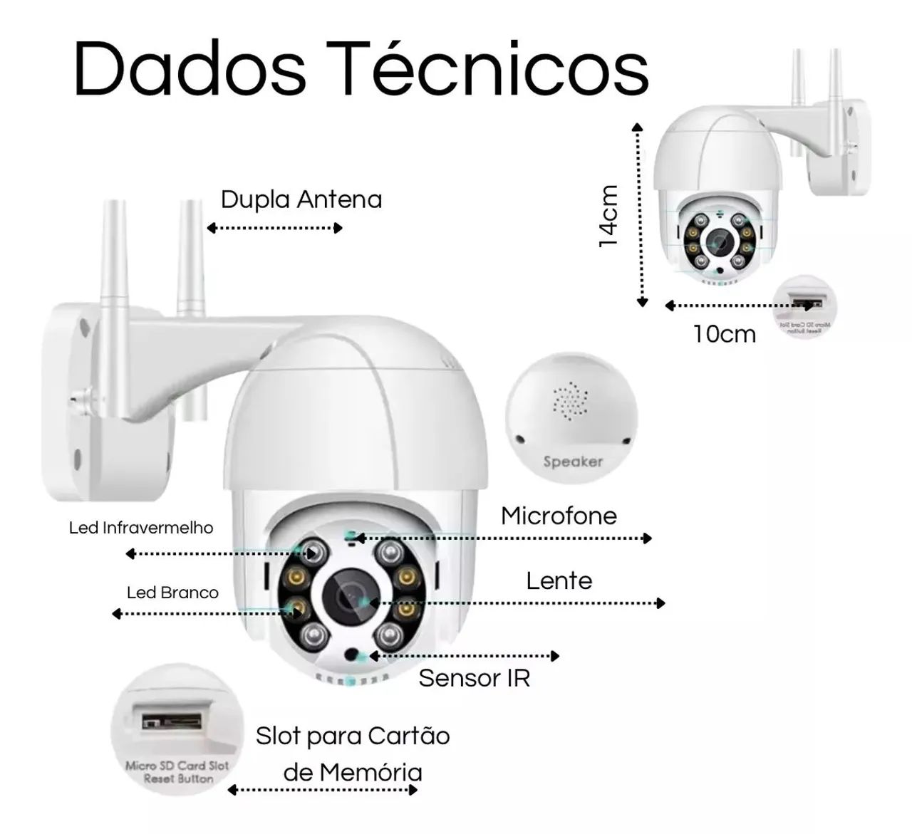 Câmera de Segurança A Prova D'água Infravermelho Wi-fi. Entrega Grátis! - Foto 3