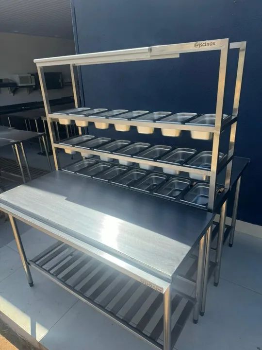 Mesa de Montagem com 21 cubas em aço inox - Foto 3