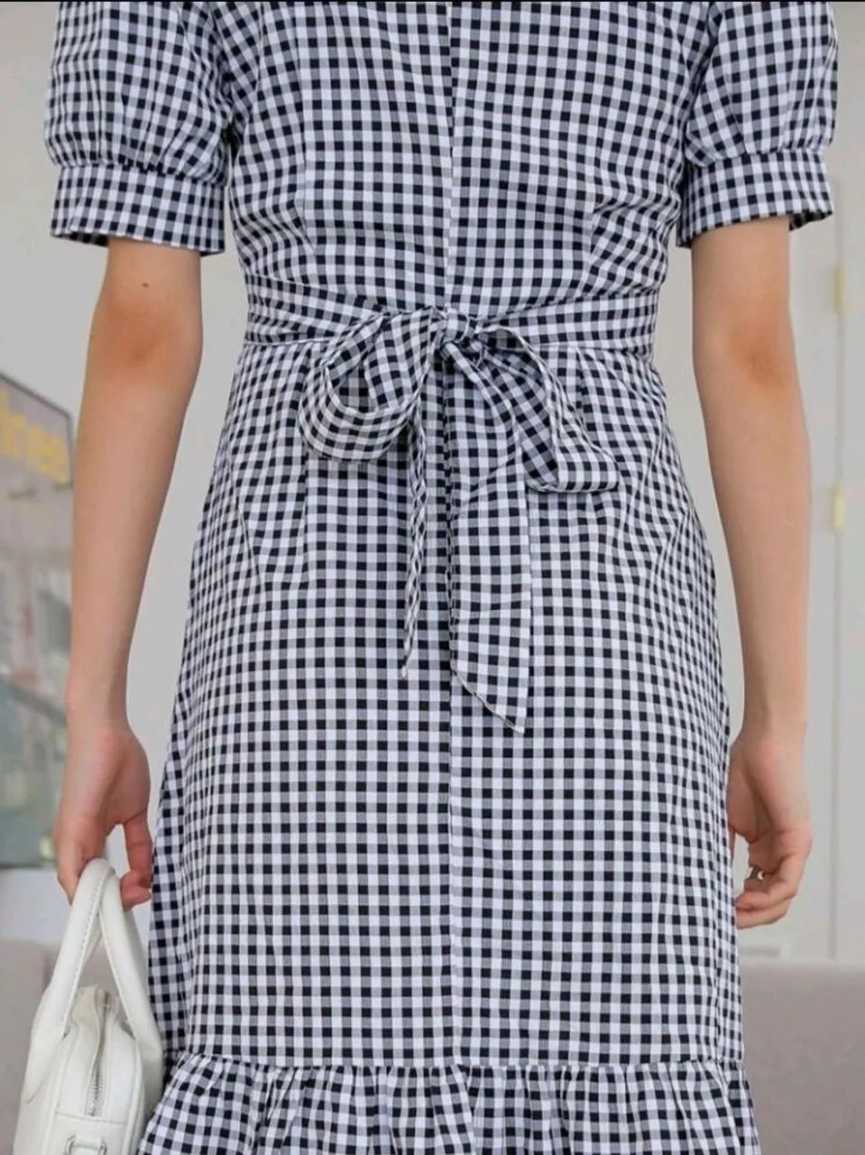 Vestido xadrez com manga bufante Dazy P - Foto 3