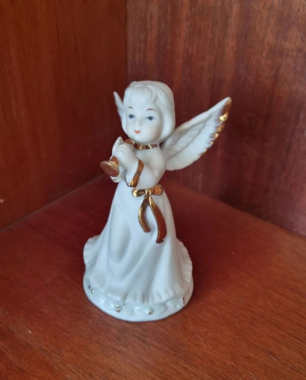 Antiga Estatueta Anjo em Porcelana 12 cm - Bibelo Colecionavel
