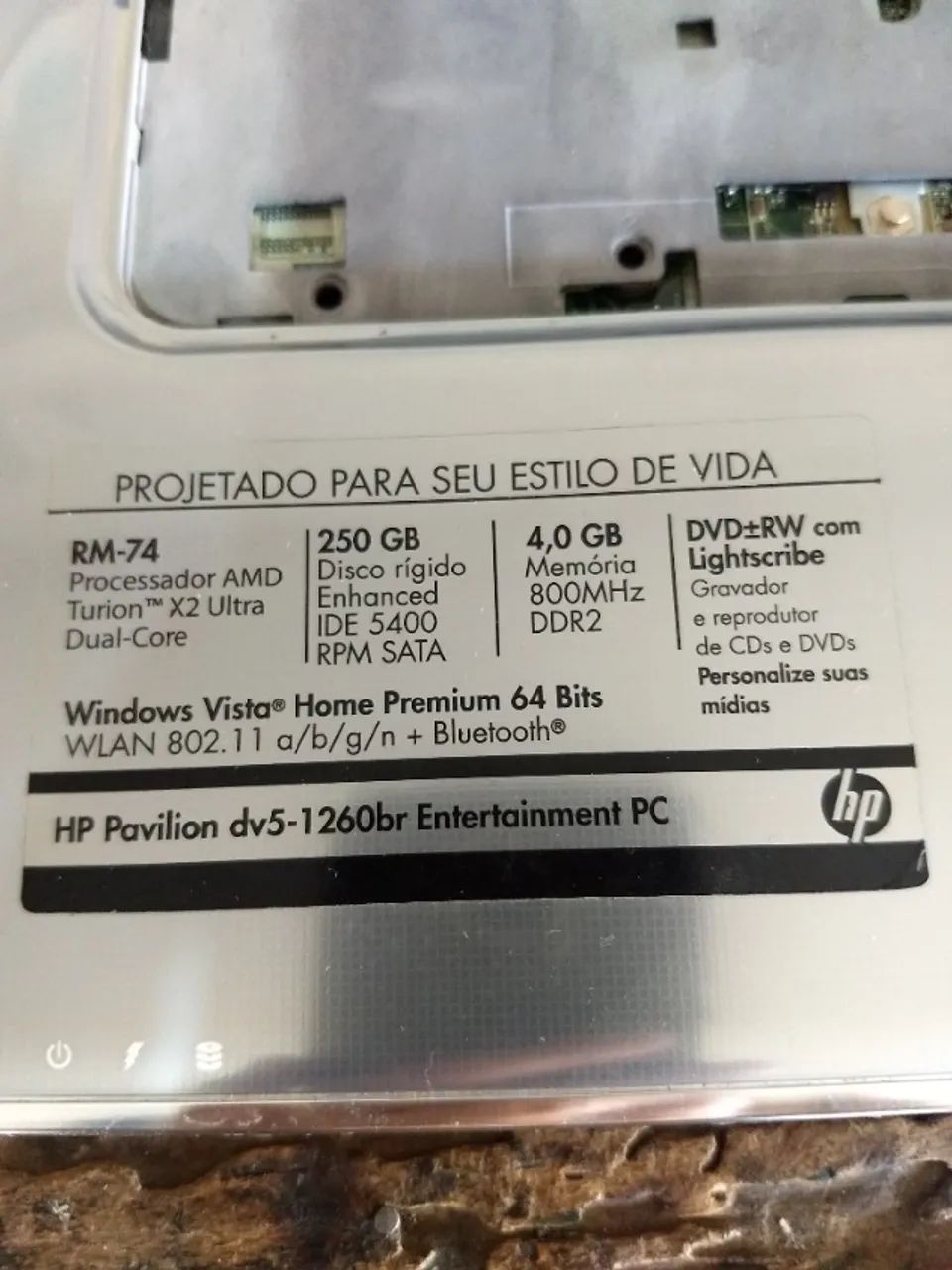 carcaça notebook HP  pavilion dv5 1260br - Foto 2