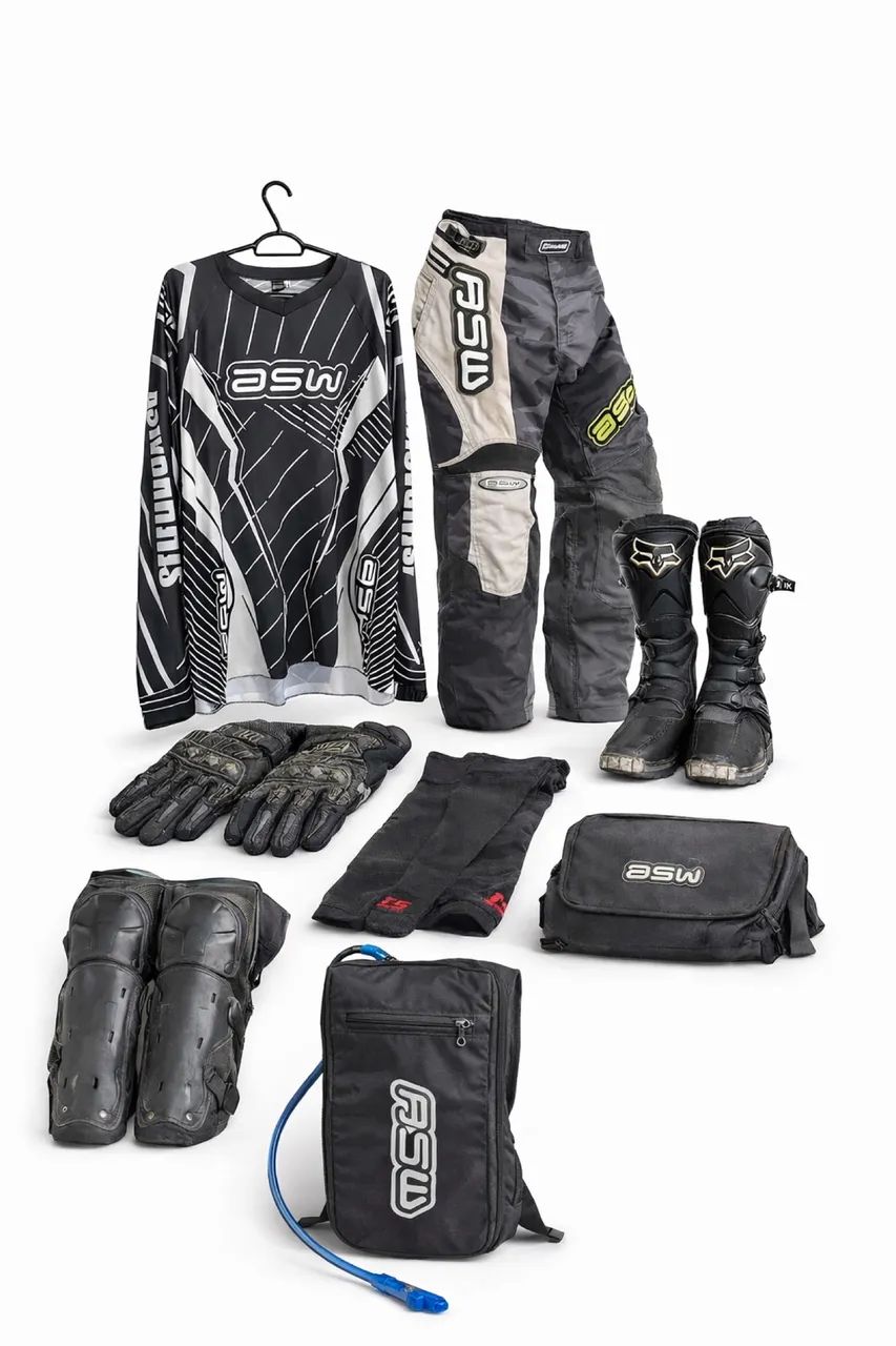 Equipamento para trilha ou motocross com capacete colete e mais - Foto 3