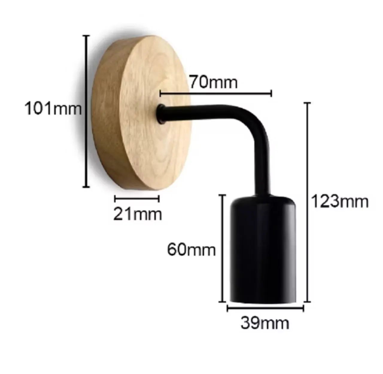 Arandela Luminaria Retrô Industrial Vintage Metal e Madeira - Foto 5