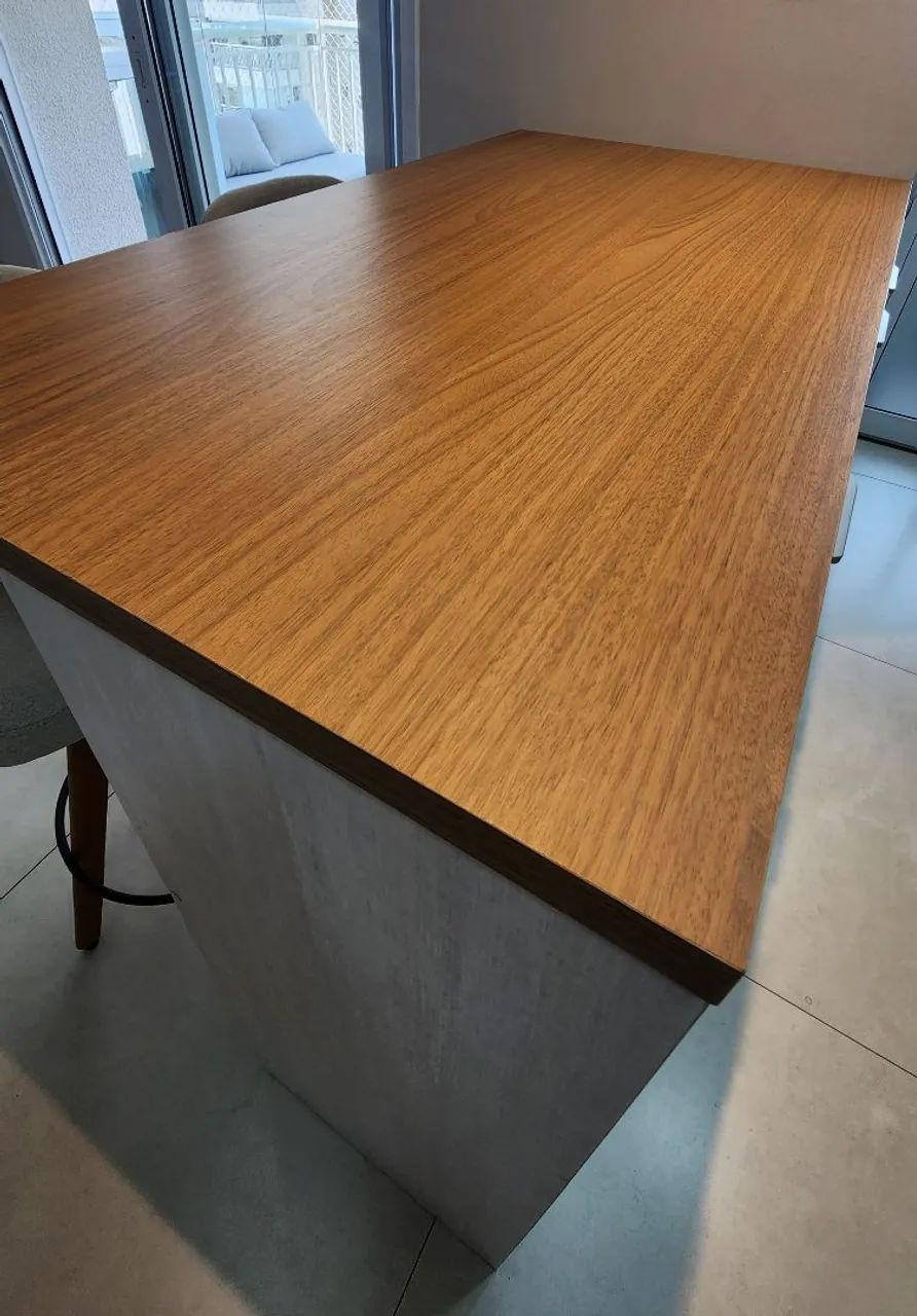 Tampo para bancada 122x68x3cm em MDF Freijó - Foto 5