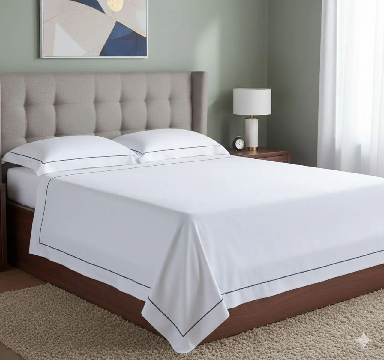 Jogo de Cama Bordado Elements Queen Neo Classico - Foto 2