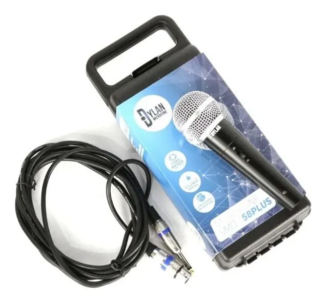 Microfone Dinâmico Unidirecional Dylan Smd-58 Plus Com Chave - Foto 4