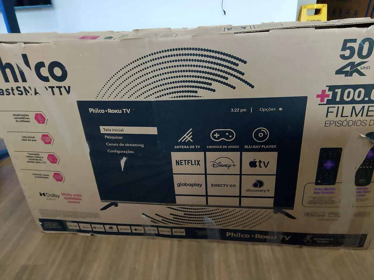 Smart TV Philco Roku TV 50 Polegadas 4K entrega hoje