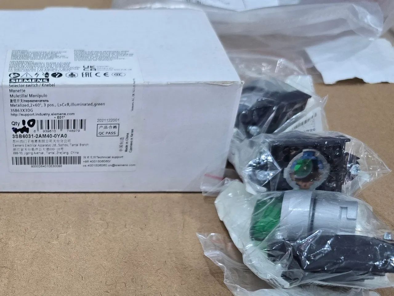 Chave 3 posições verde Siemens 