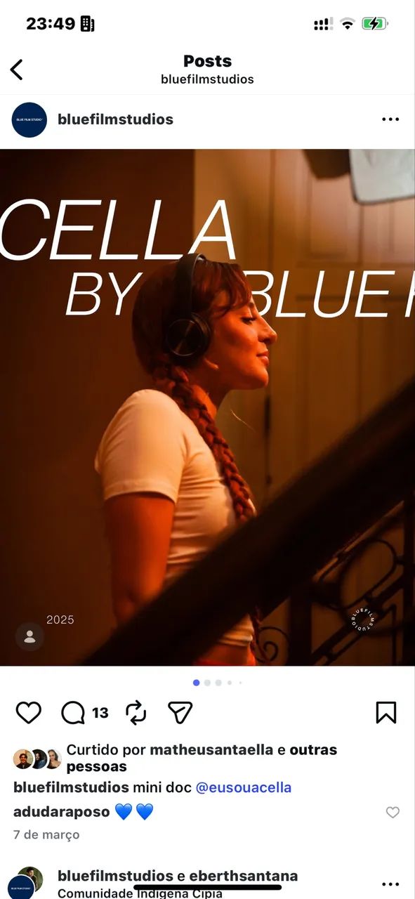 Videoclipes, documentários, filmes, ensaio fotográfico