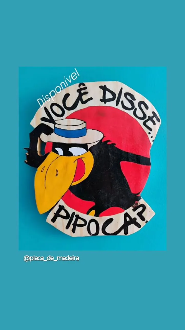 Placa Decorativa "Você Disse Pipoca?"