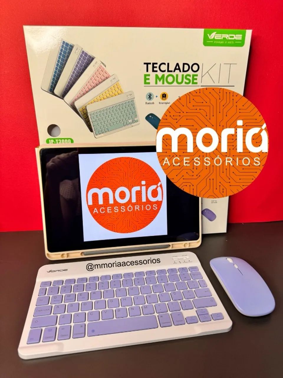 Kit Teclado e Mouse Bluetooth Sem Fio Tablet, Celular e IPad - Foto 2