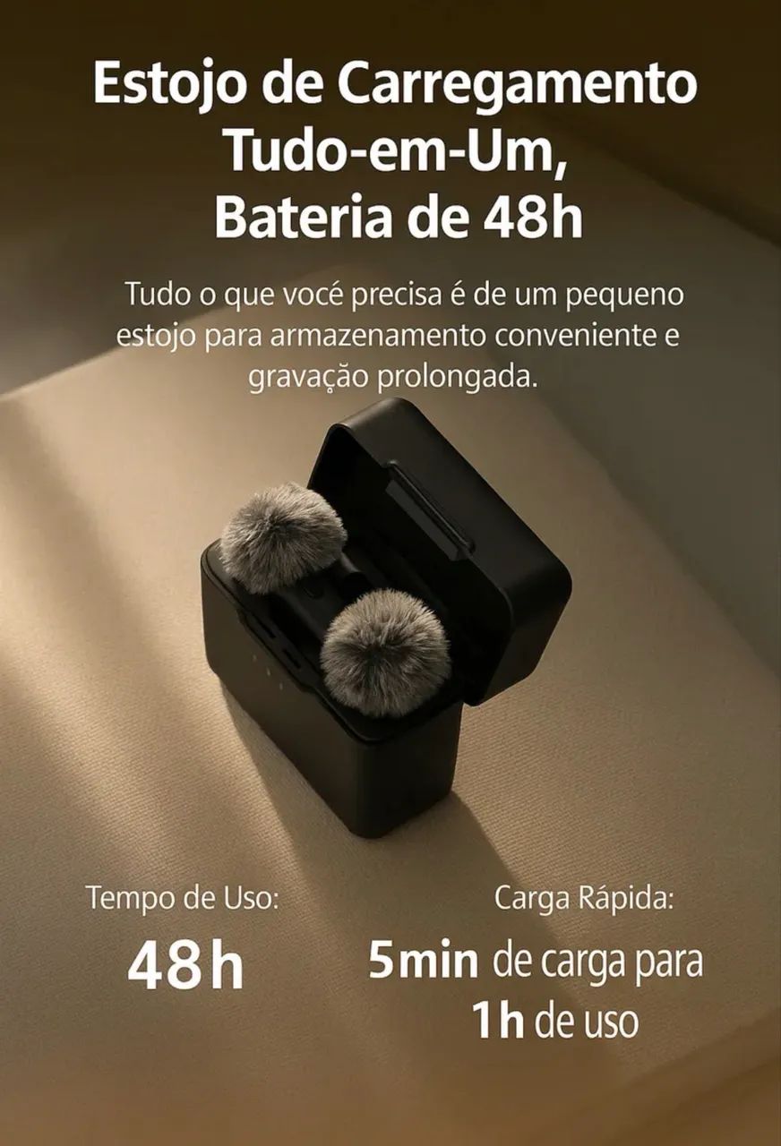 Microfone Sem Fio Dji Mic Mini Duplo Para Câmera E Smartphone Cor Preto - Foto 5