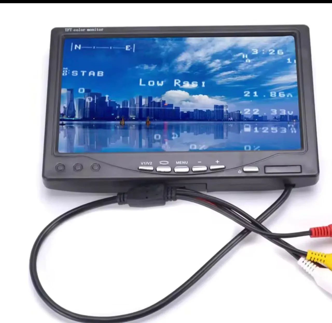 Monitor FPV  LCD 7 Pol. mais Transmissor de vídeo.