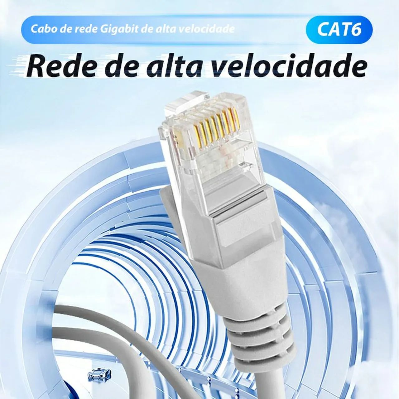 Cabo de Rede CAT6 Gigabit Ethernet 25 metros com Conector RJ45  - Foto 3