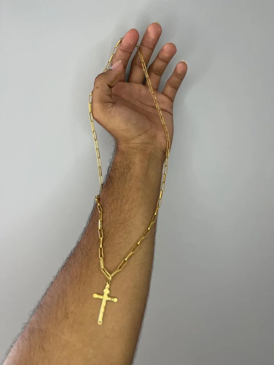 COLAR DE OURO CRUCIFIXO MACIÇO - 10G 18k750 - Foto 3