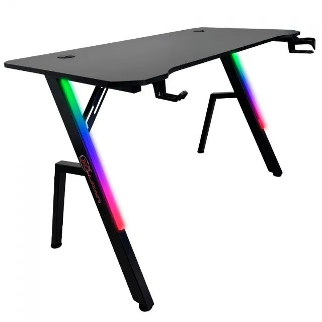 Mesa Gamer Kalkan Illumi RGB, Inclinável, Com Suporte Para Headset e Copo - WZetta - Foto 3
