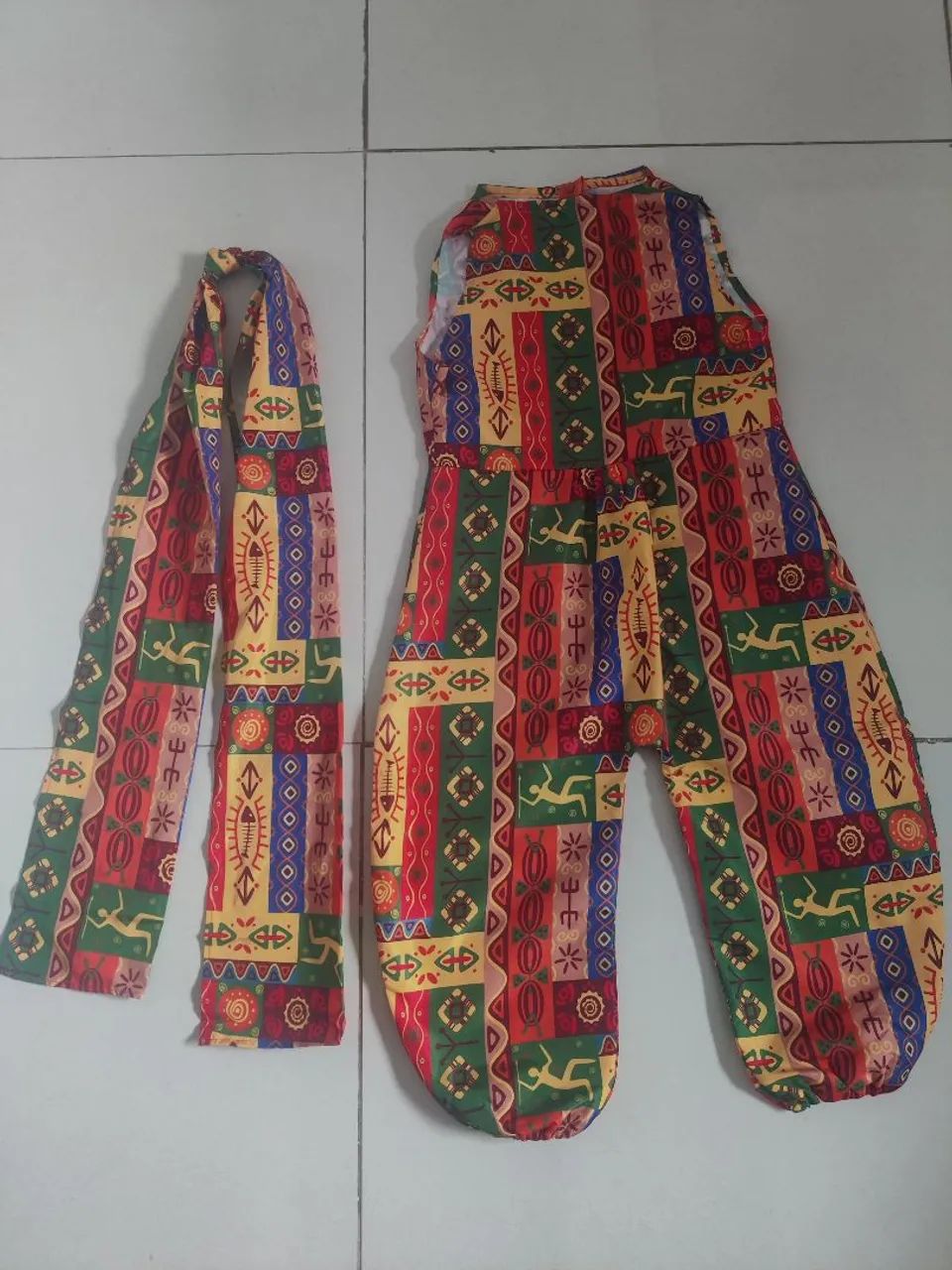 Macacão e Lenço Estampado Étnico Afro, Africano  - Foto 2