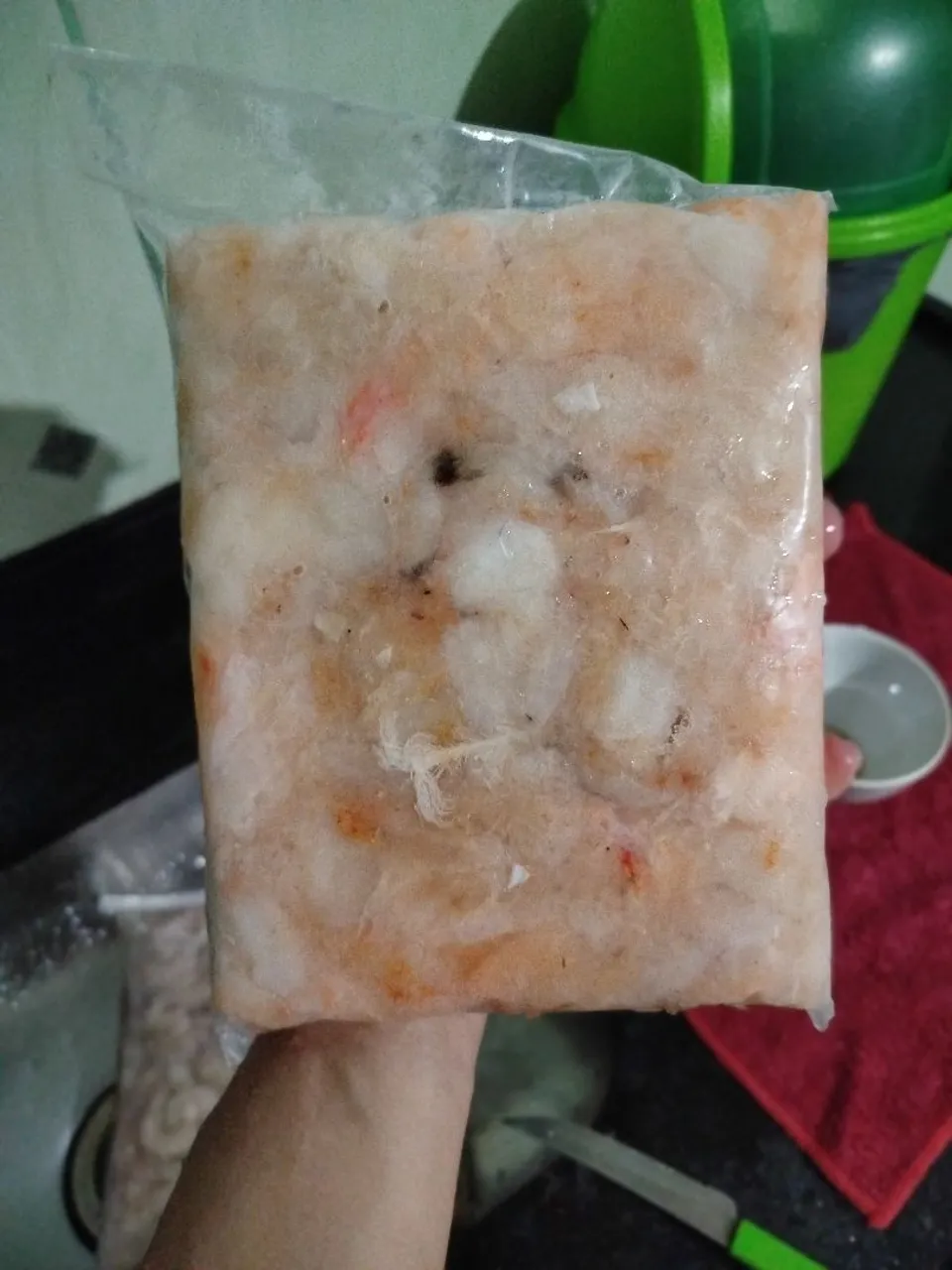 Carne de lagosta e camarão limpo