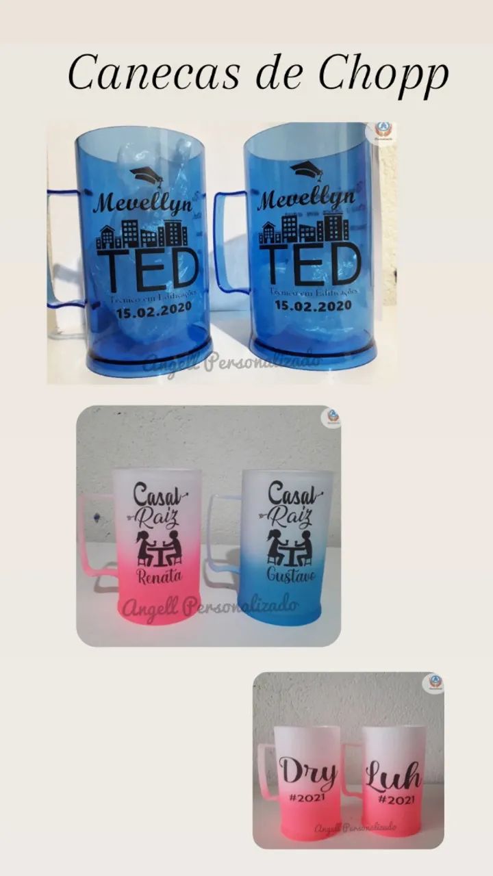 Copos , canetas ,caneca de chopp , squeeze personalizados, brindes