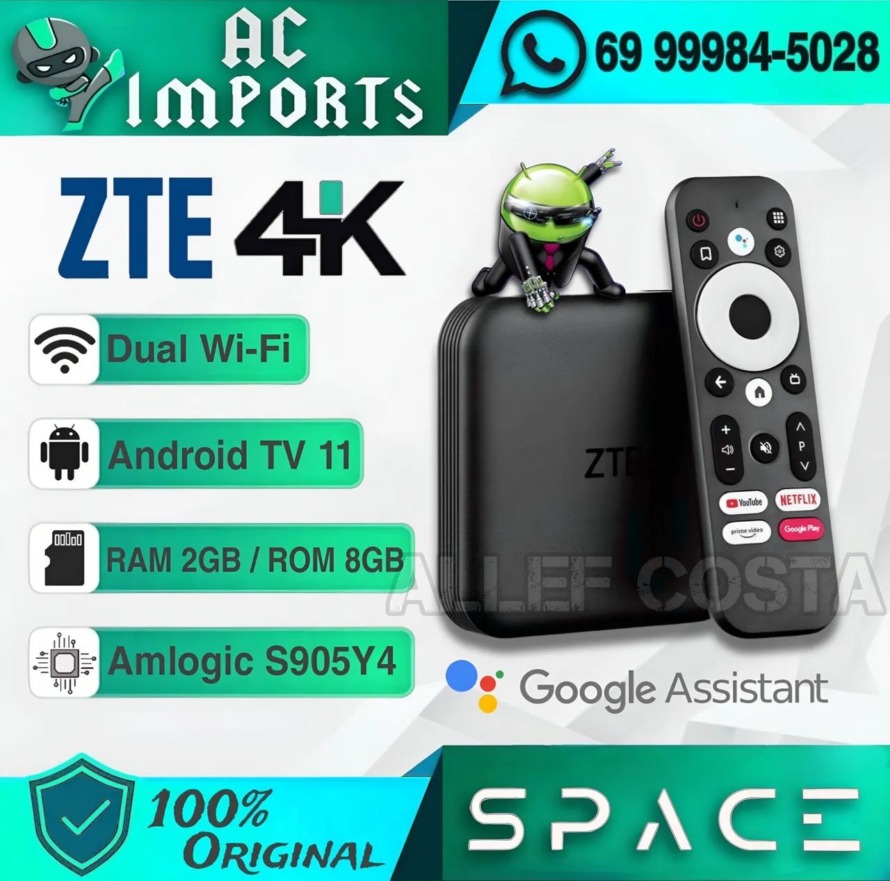 TV BO'X ZTE 4K (Original lacrado) 90 Dias de garantia 