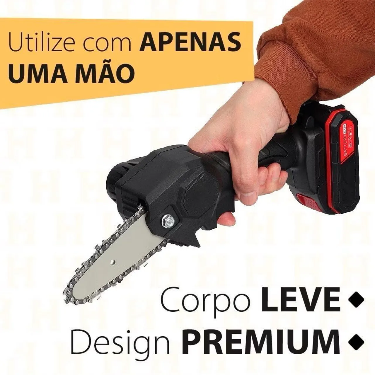 Motosserra Elétrica Portátil Recarregável Fácil Manuseio