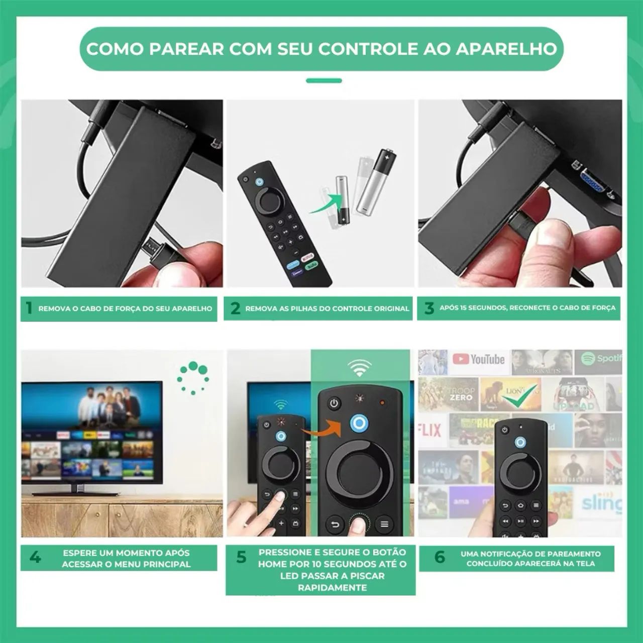 Controle Remoto Com Voz Para Amazon Fire Stick Tv 4k Lite  - Foto 3