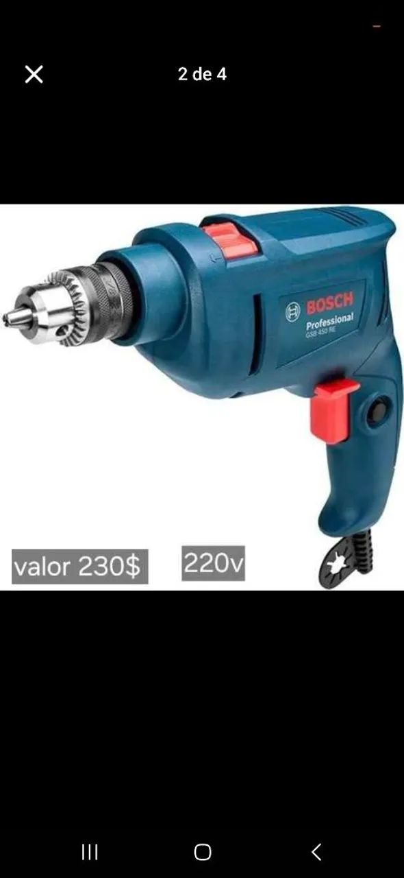 Furadeira de Impacto GSB-450RE, com potência de 450W, borch 220v novo entregamos