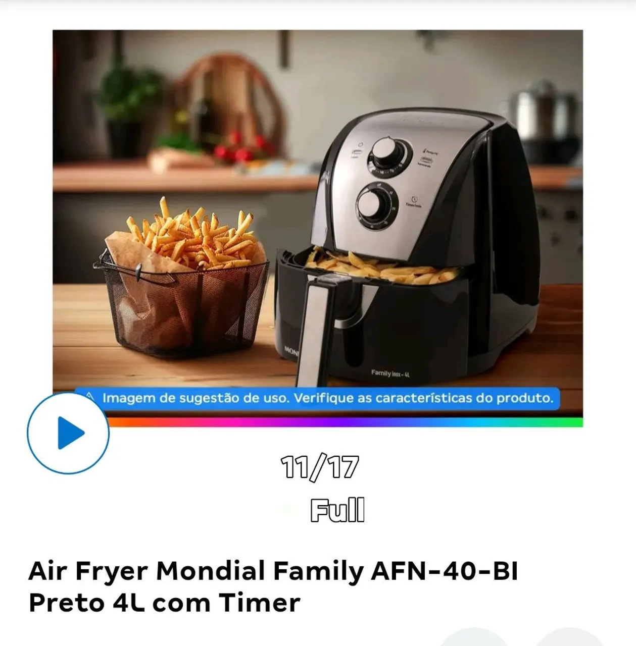 Air Fryer 4L Gran Family NOVA(SÓ HJ POR ESSE PREÇO)