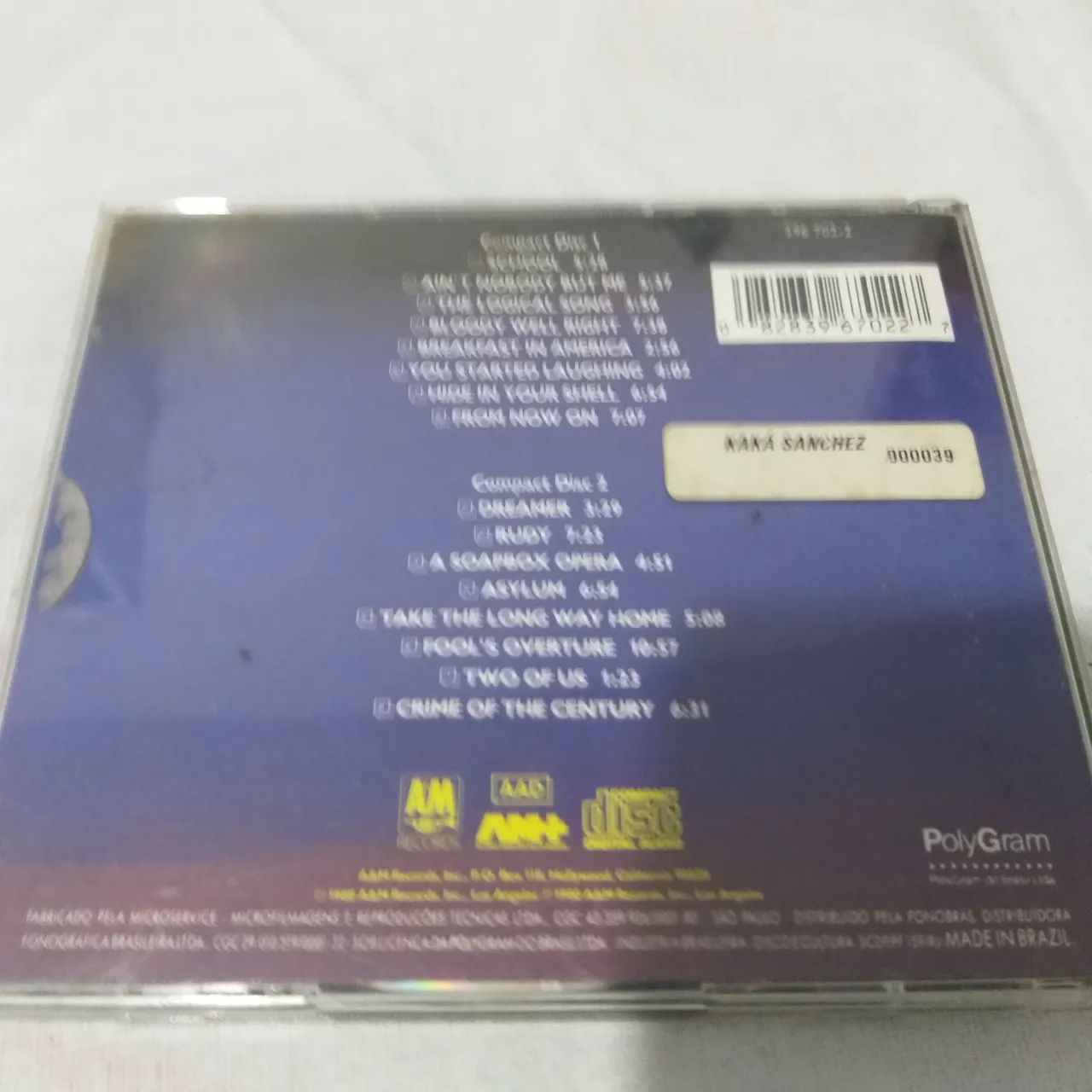 CD DUPLO AO VIVO  SUPERTRAMP  - PARIS - Dulpo - Foto 2